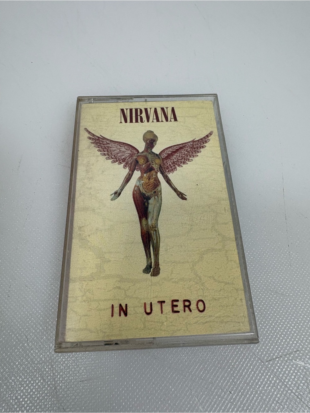 NIRVANA In Utero Cassette 1993— Cream Cover with Maroon Artwork- Not Tested